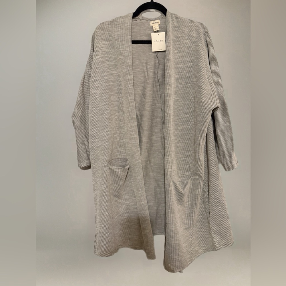 DONNI Striped Knit Cardigan Top